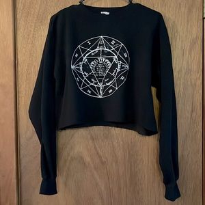 Brandy Melville John Galt Astrology Cropped Sweatshirt Sz S